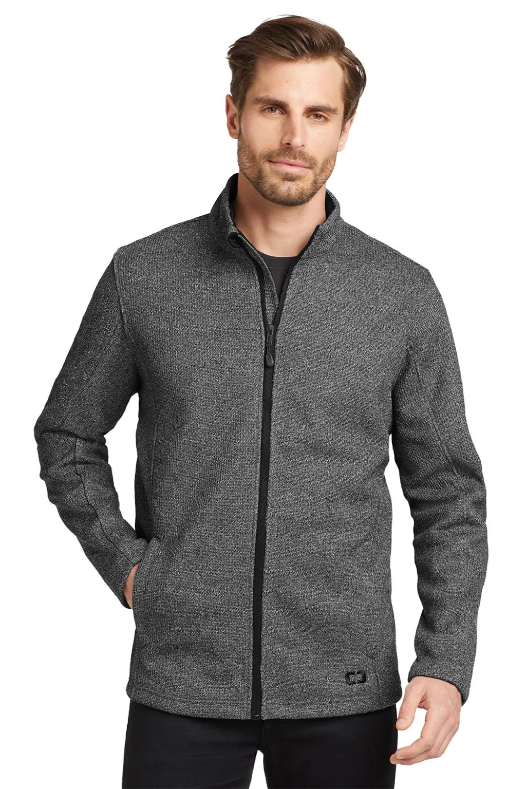 Ogio Mens Grit Full Zip Fleece Jacket - Heather Diesel Grey