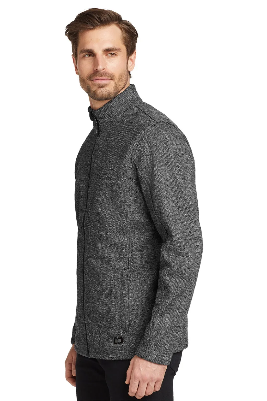 Ogio Mens Grit Full Zip Fleece Jacket - Heather Diesel Grey