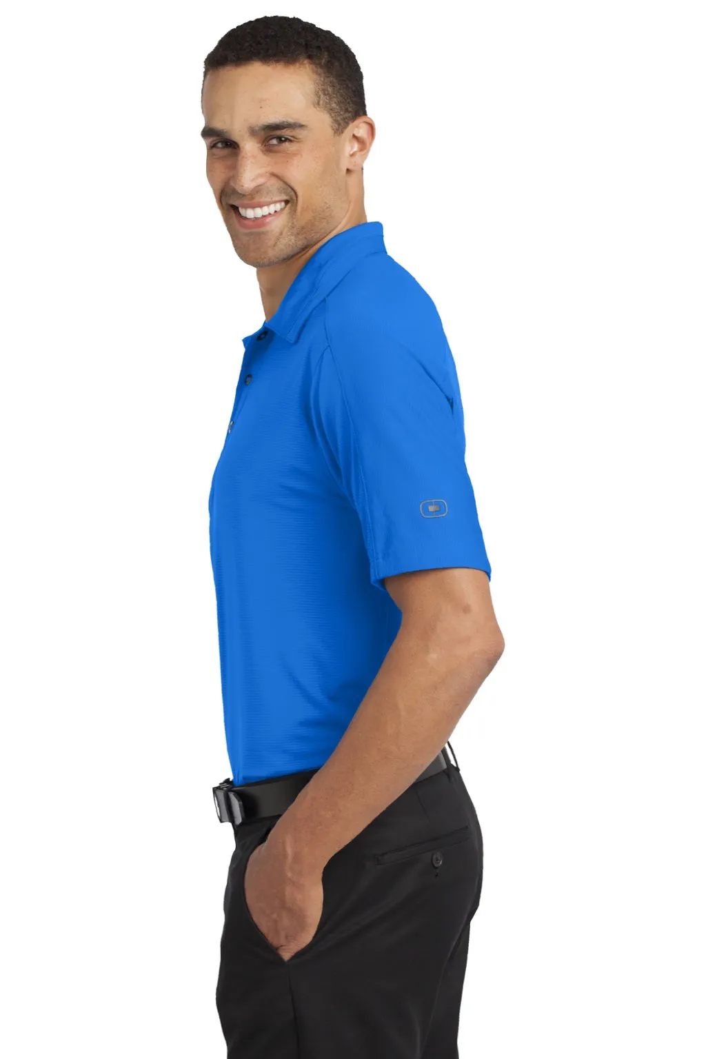 Ogio Mens Linear Moisture Wicking Short Sleeve Polo Shirt - Electric Blue