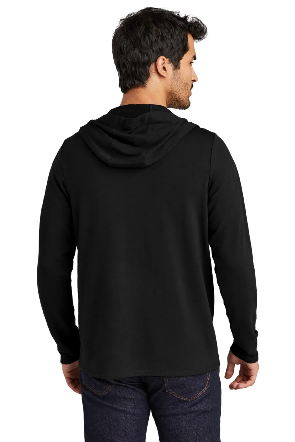 Ogio Mens Luuma Flex Hooded Long Sleeve Henley - Blacktop