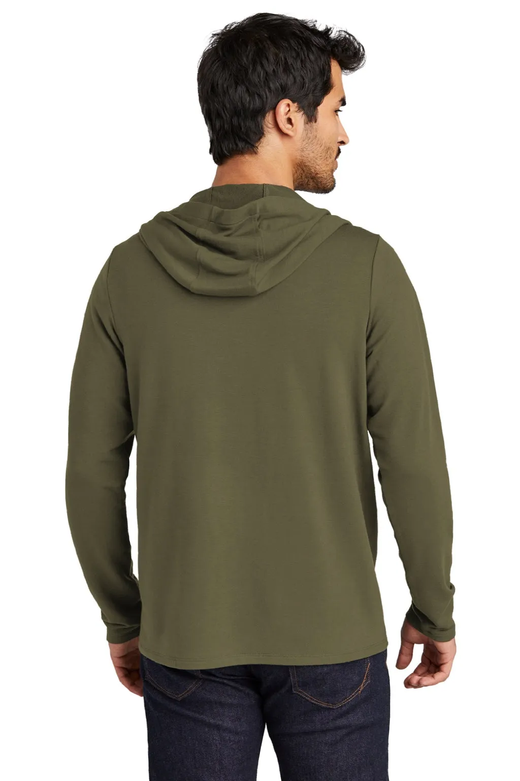 Ogio Mens Luuma Flex Hooded Long Sleeve Henley - Deep Olive Green
