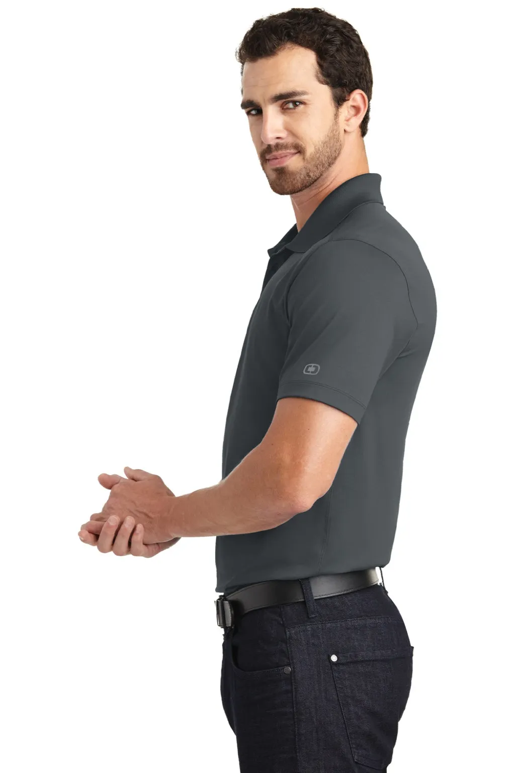 Ogio Mens Metro Moisture Wicking Short Sleeve Polo Shirt - Diesel Grey