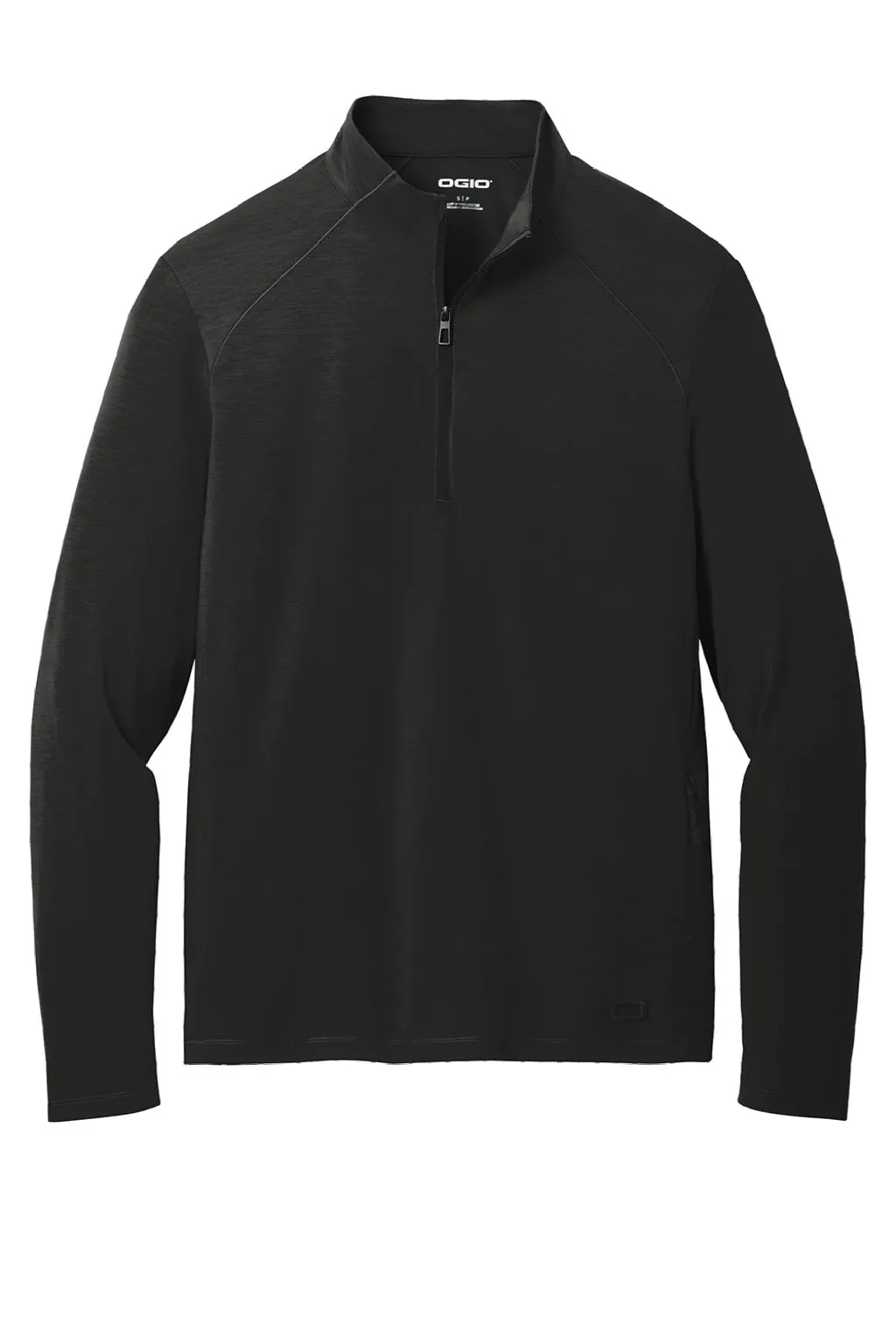 Ogio Mens Motion Moisture Wicking 1/4 Zip Sweatshirt w/ Pocket - Blacktop