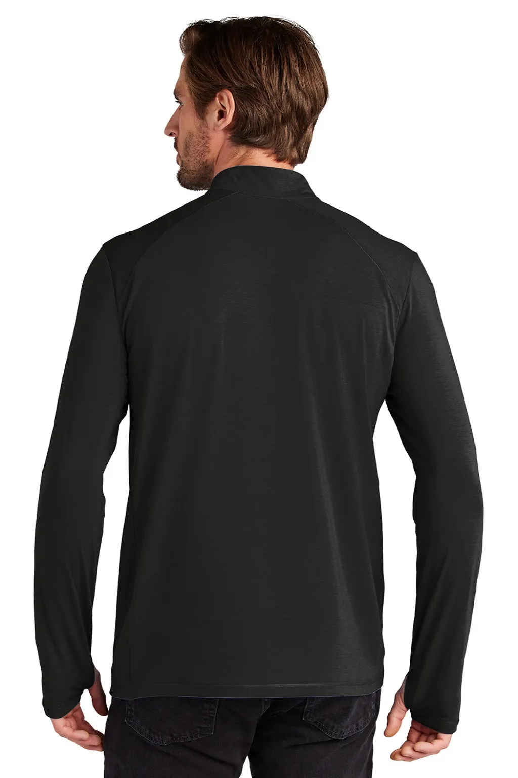 Ogio Mens Motion Moisture Wicking 1/4 Zip Sweatshirt w/ Pocket - Blacktop