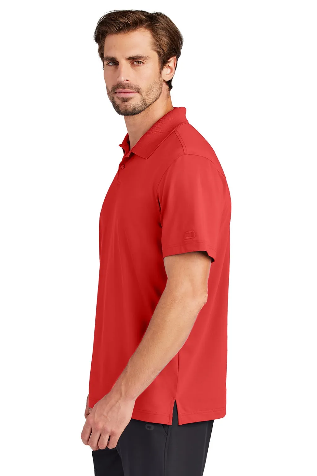 Ogio Mens Regain Moisture Wicking Short Sleeve Polo Shirt - Signal Red