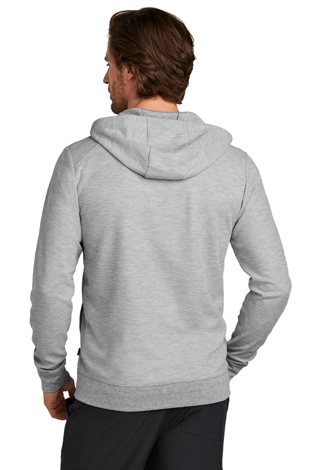 Ogio Mens Revive Full Zip Hooded Sweatshirt Hoodie w/ Pockets - Heather Light Grey