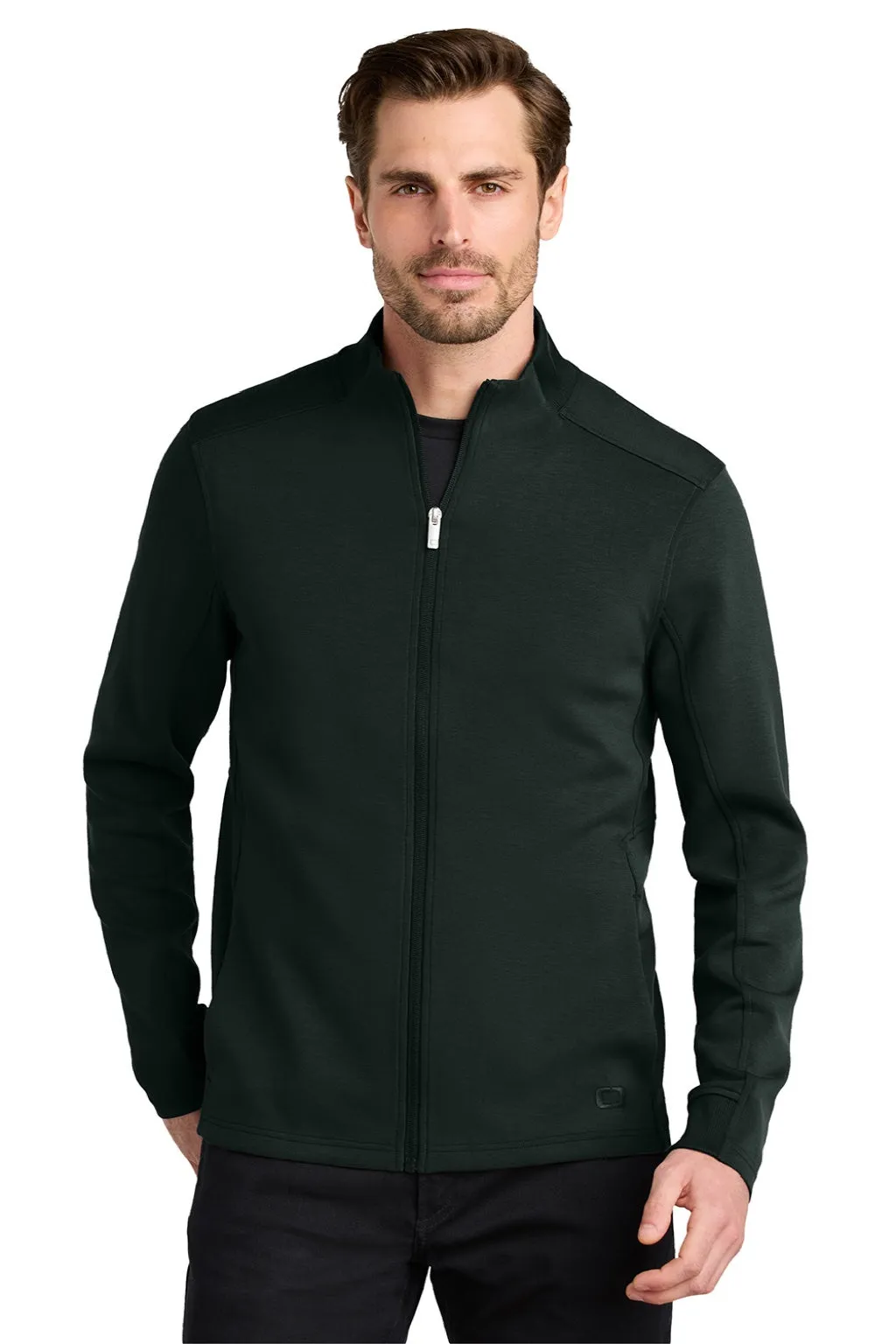 Ogio Mens Transcend Fleece Full Zip Jacket - Blacktop