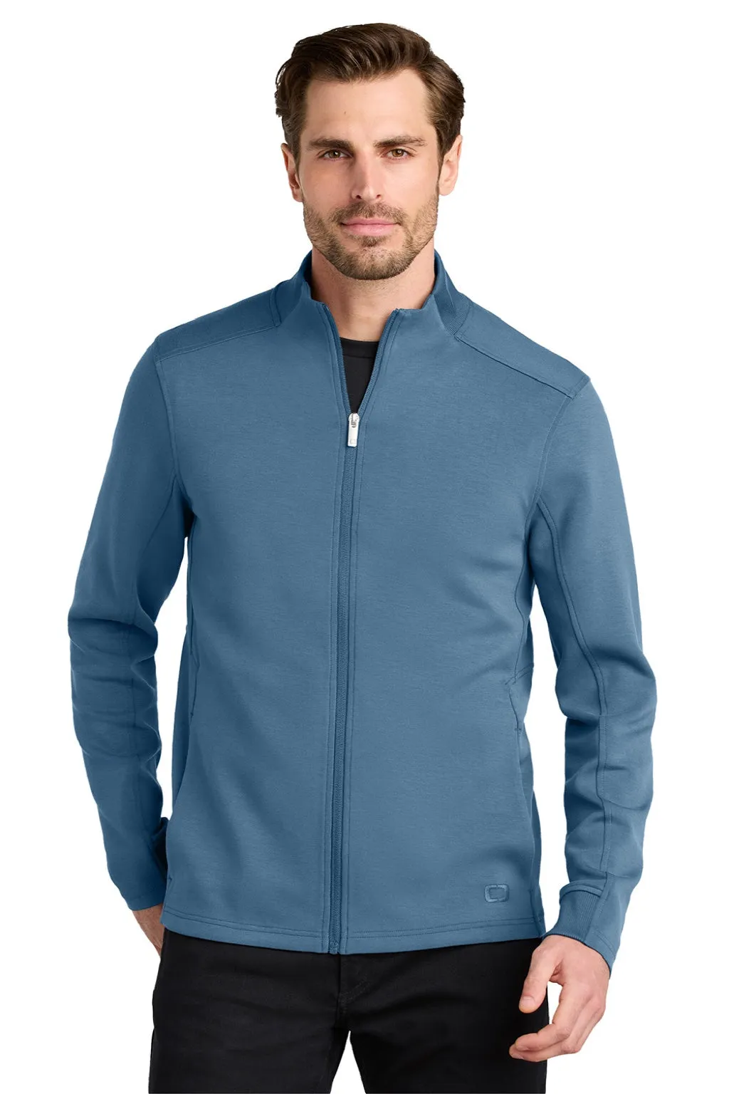 Ogio Mens Transcend Fleece Full Zip Jacket - Mist Blue