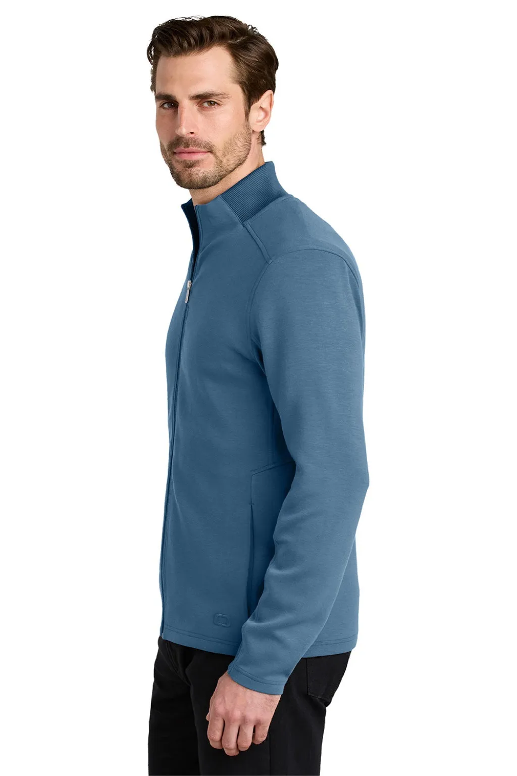 Ogio Mens Transcend Fleece Full Zip Jacket - Mist Blue