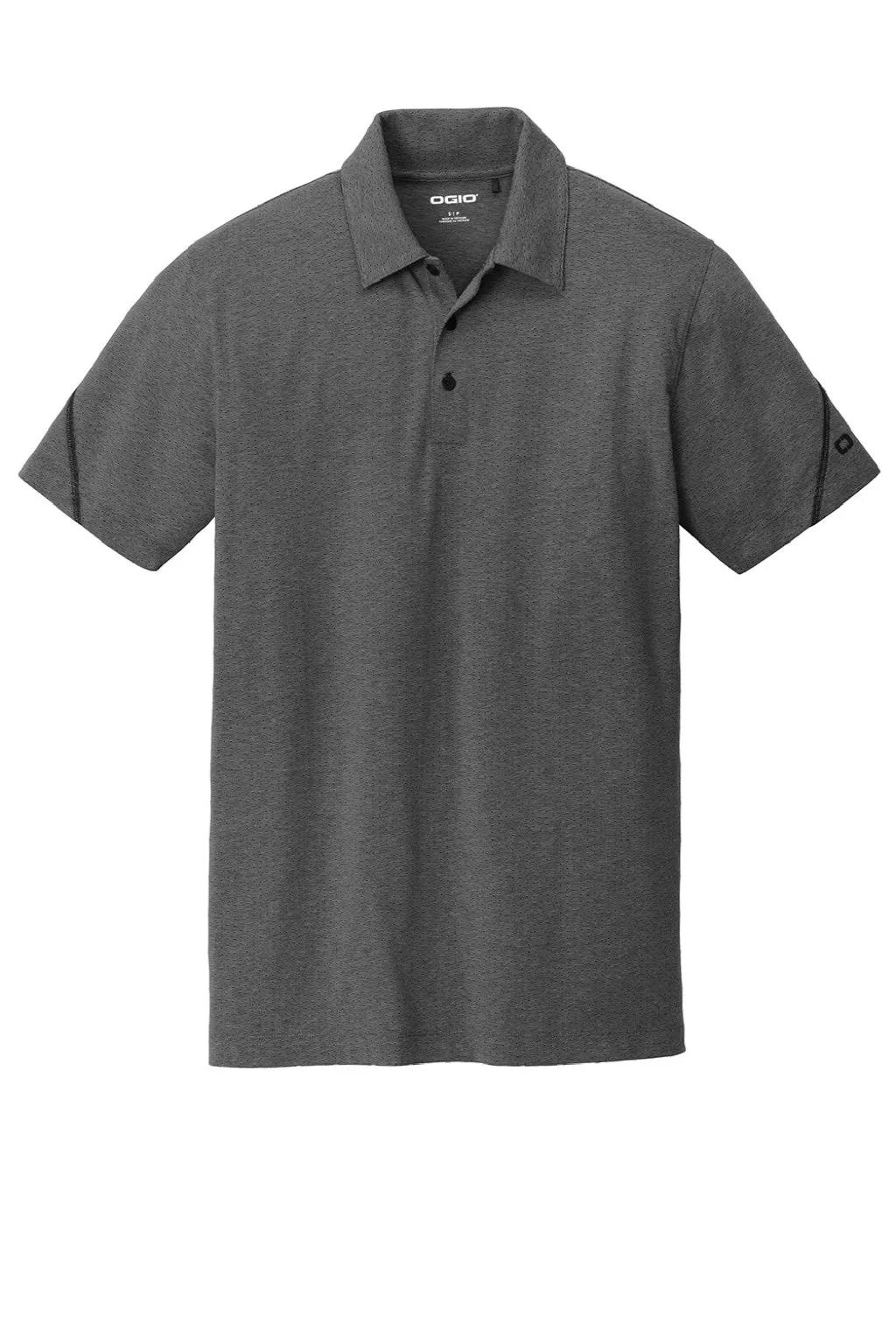 Ogio Mens Tread Moisture Wicking Short Sleeve Polo Shirt - Heather Blacktop