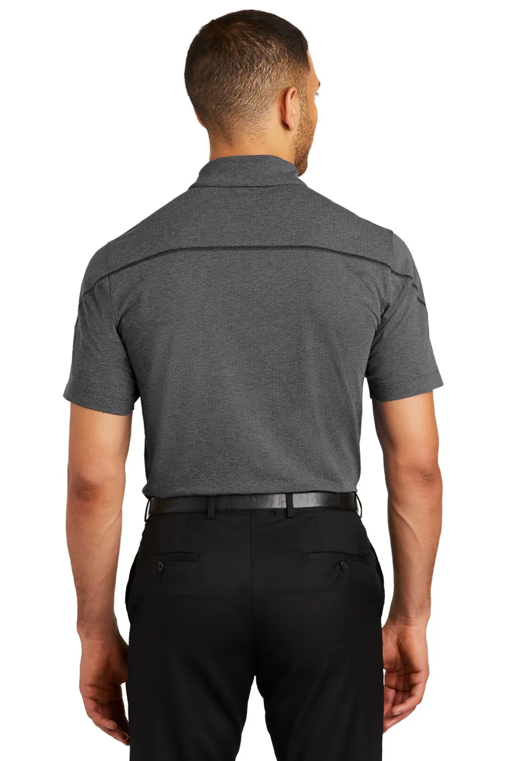 Ogio Mens Tread Moisture Wicking Short Sleeve Polo Shirt - Heather Blacktop