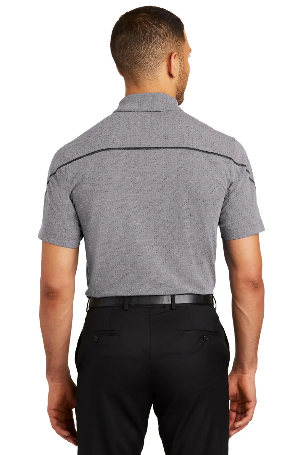 Ogio Mens Tread Moisture Wicking Short Sleeve Polo Shirt - Heather Grey