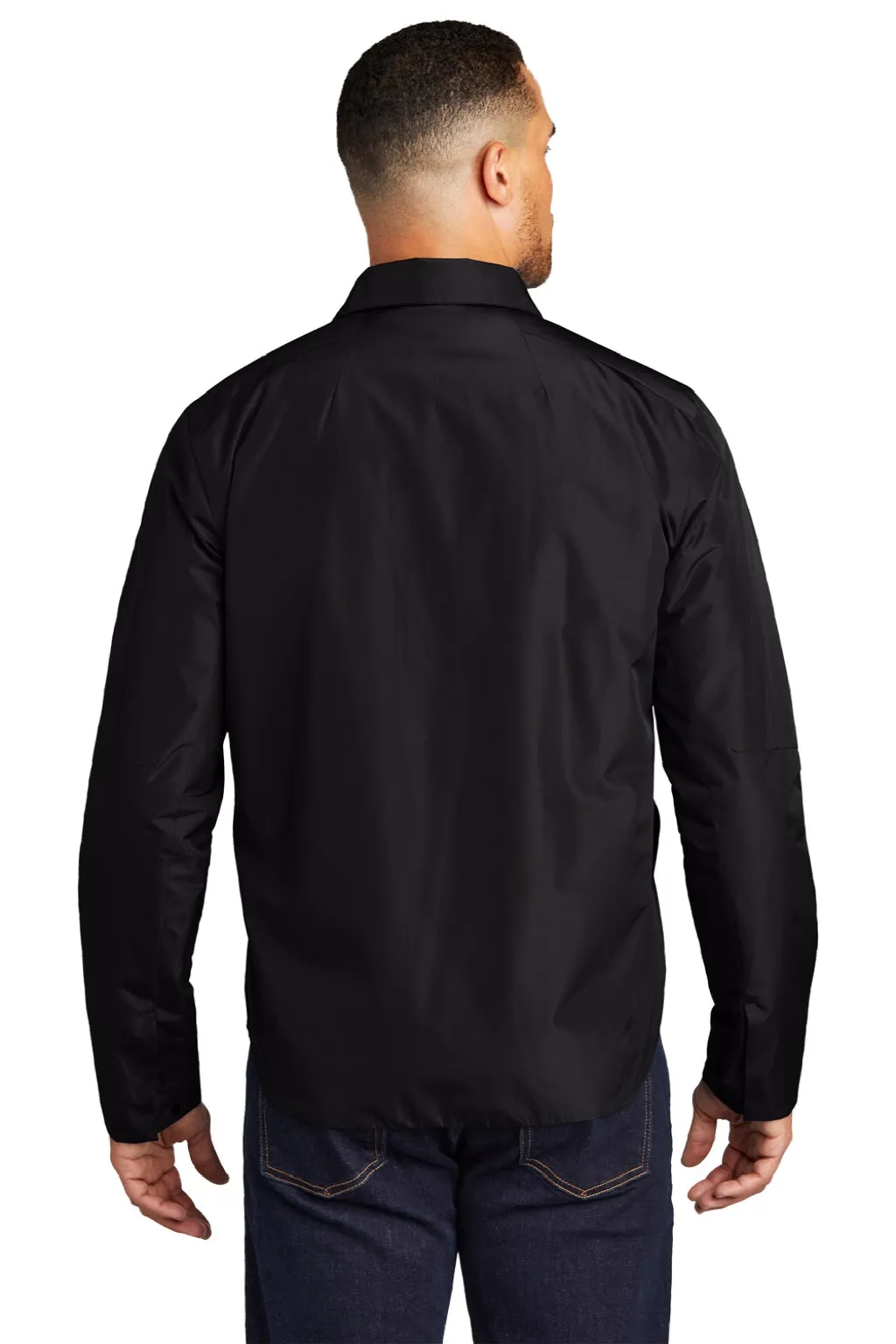 Ogio Mens Water Resistant Reverse Button Down Shirt Jacket - Blacktop
