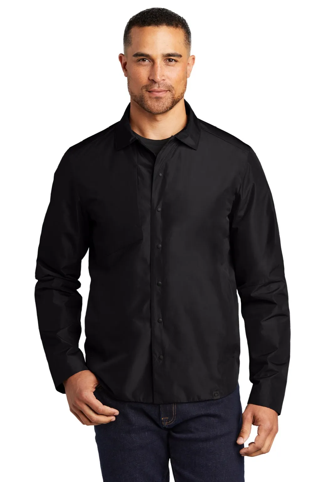 Ogio Mens Water Resistant Reverse Button Down Shirt Jacket - Blacktop