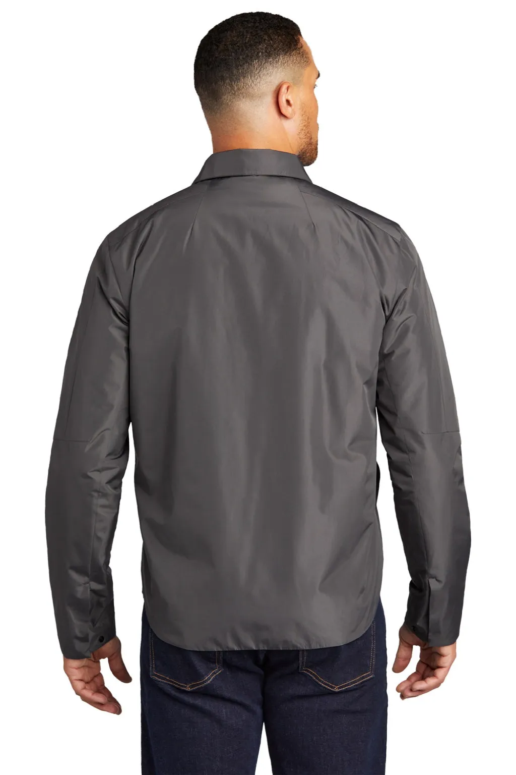 Ogio Mens Water Resistant Reverse Button Down Shirt Jacket - Gear Grey
