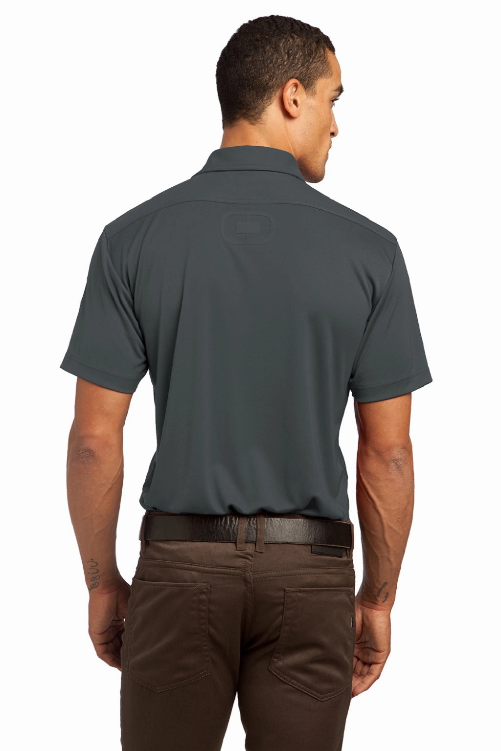 Ogio Mens Hybrid Moisture Wicking Short Sleeve Polo Shirt - Diesel Grey
