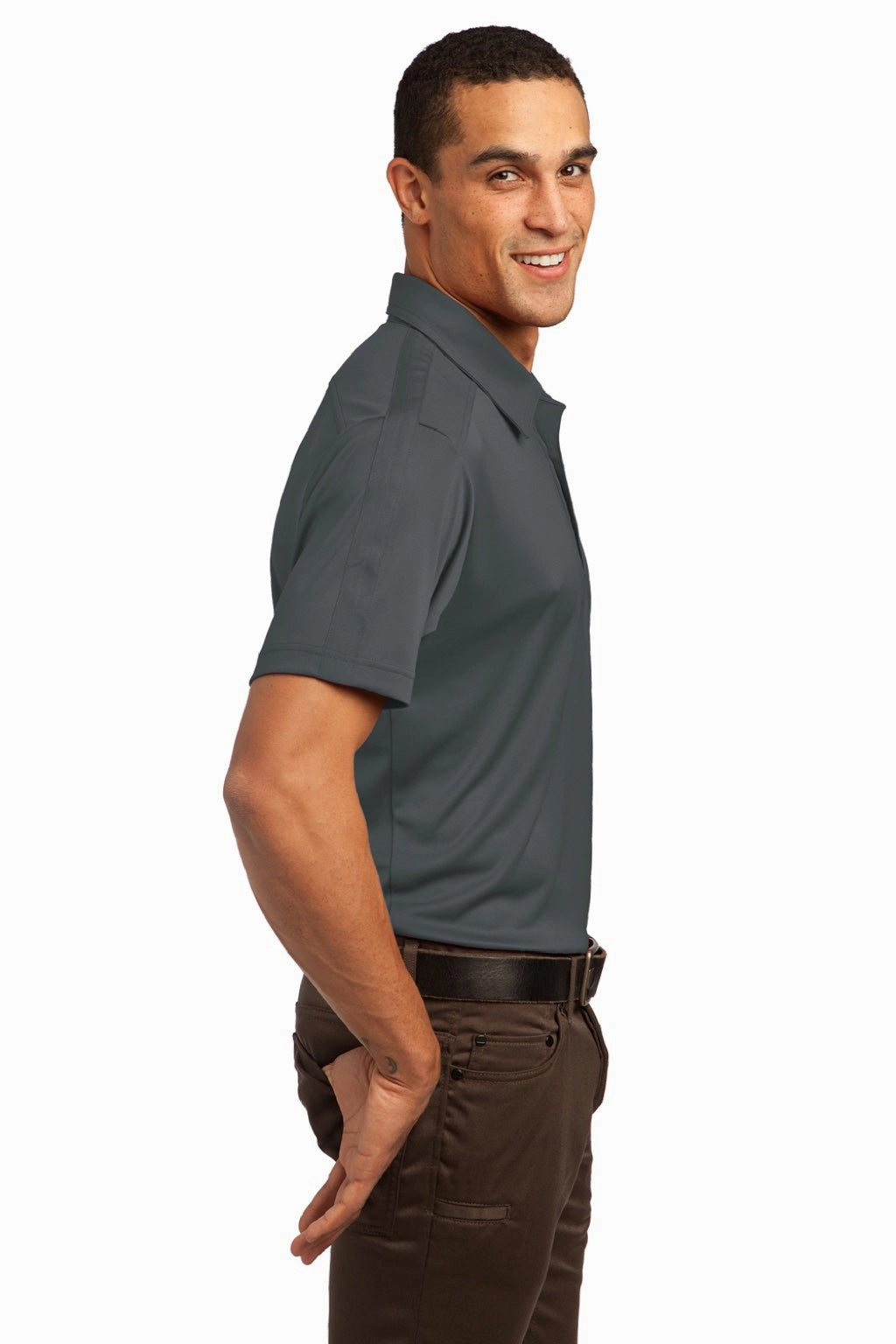 Ogio Mens Hybrid Moisture Wicking Short Sleeve Polo Shirt - Diesel Grey