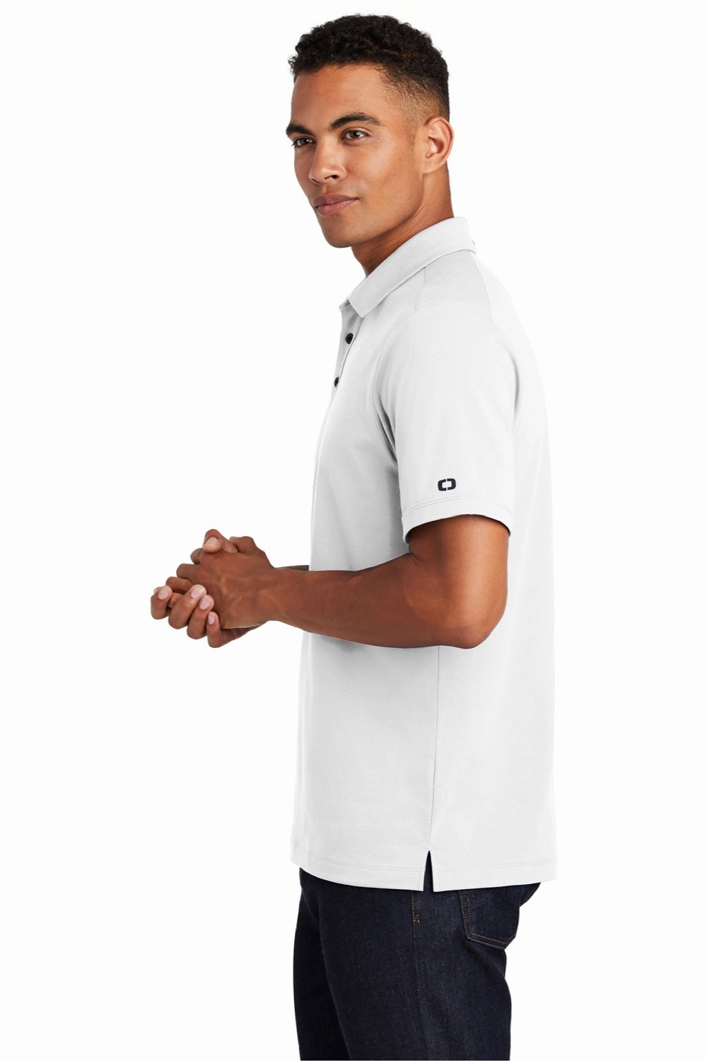 Ogio Mens Limit Moisture Wicking Short Sleeve Polo Shirt - Bright White