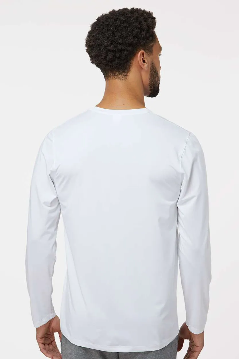 Paragon Mens Aruba Extreme Performance Moisture Wicking Long Sleeve Crewneck T-Shirt - White