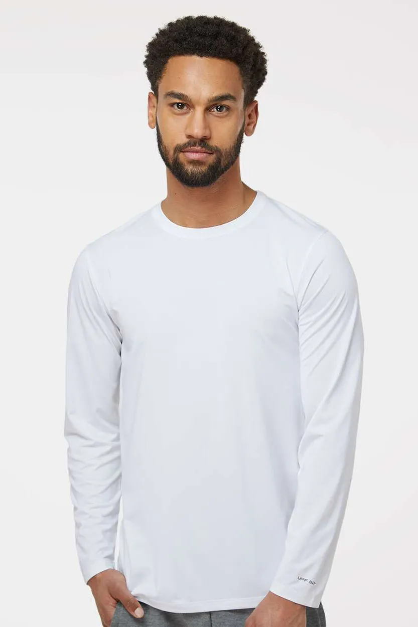Paragon Mens Aruba Extreme Performance Moisture Wicking Long Sleeve Crewneck T-Shirt - White