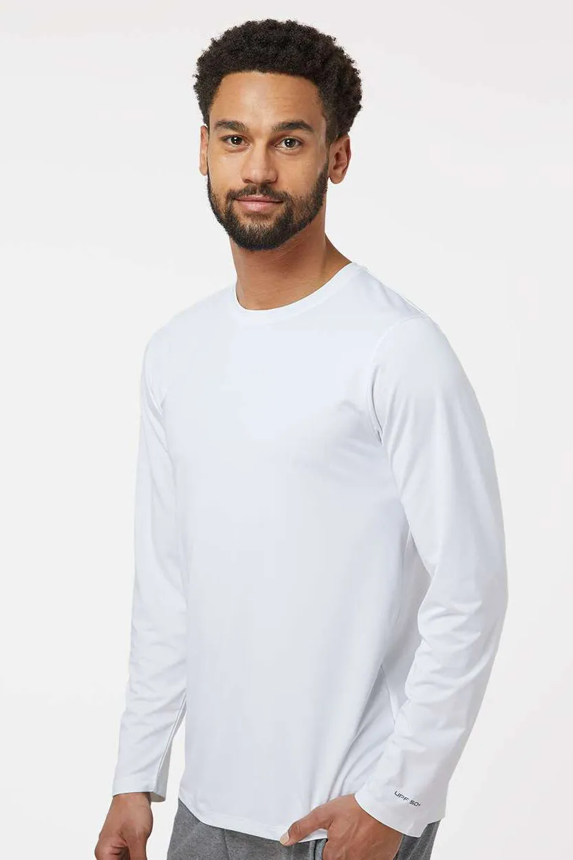 Paragon Mens Aruba Extreme Performance Moisture Wicking Long Sleeve Crewneck T-Shirt - White