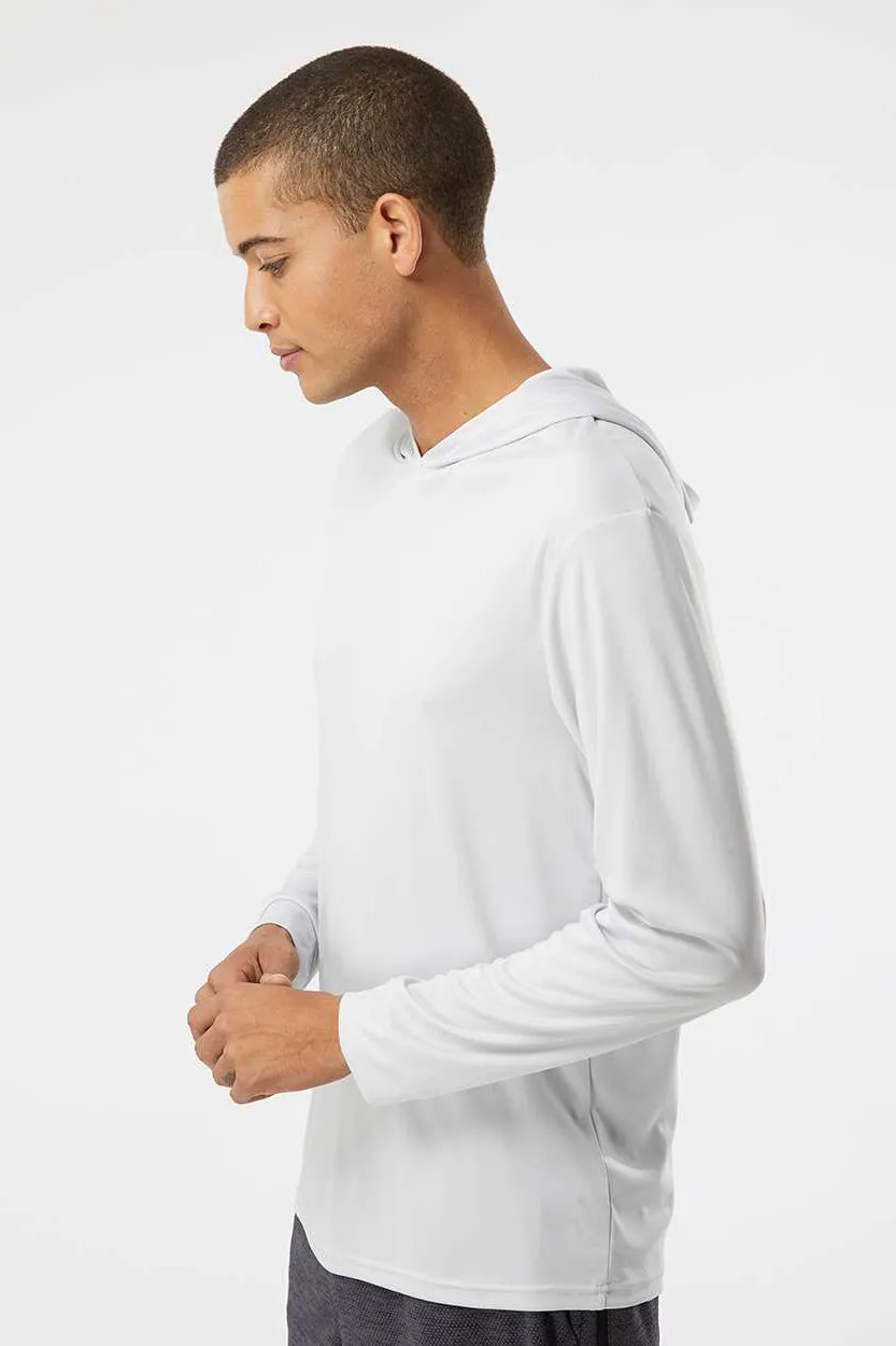 Paragon Mens Bahama Performance Moisture Wicking Long Sleeve Hooded T-Shirt Hoodie - Aluminum Grey