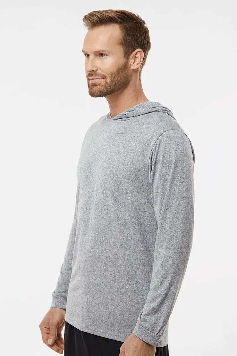 Paragon Mens Bahama Performance Moisture Wicking Long Sleeve Hooded T-Shirt Hoodie - Heather Grey