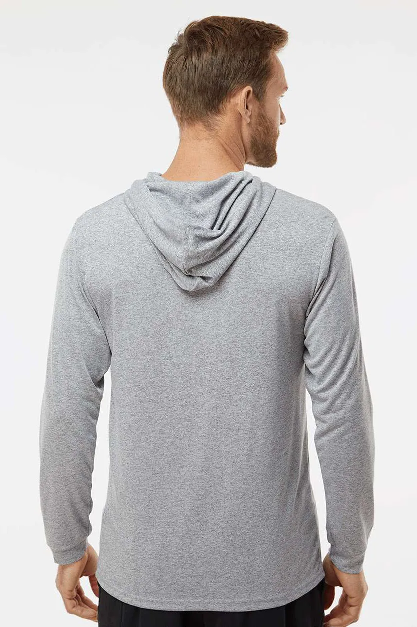 Paragon Mens Bahama Performance Moisture Wicking Long Sleeve Hooded T-Shirt Hoodie - Heather Grey