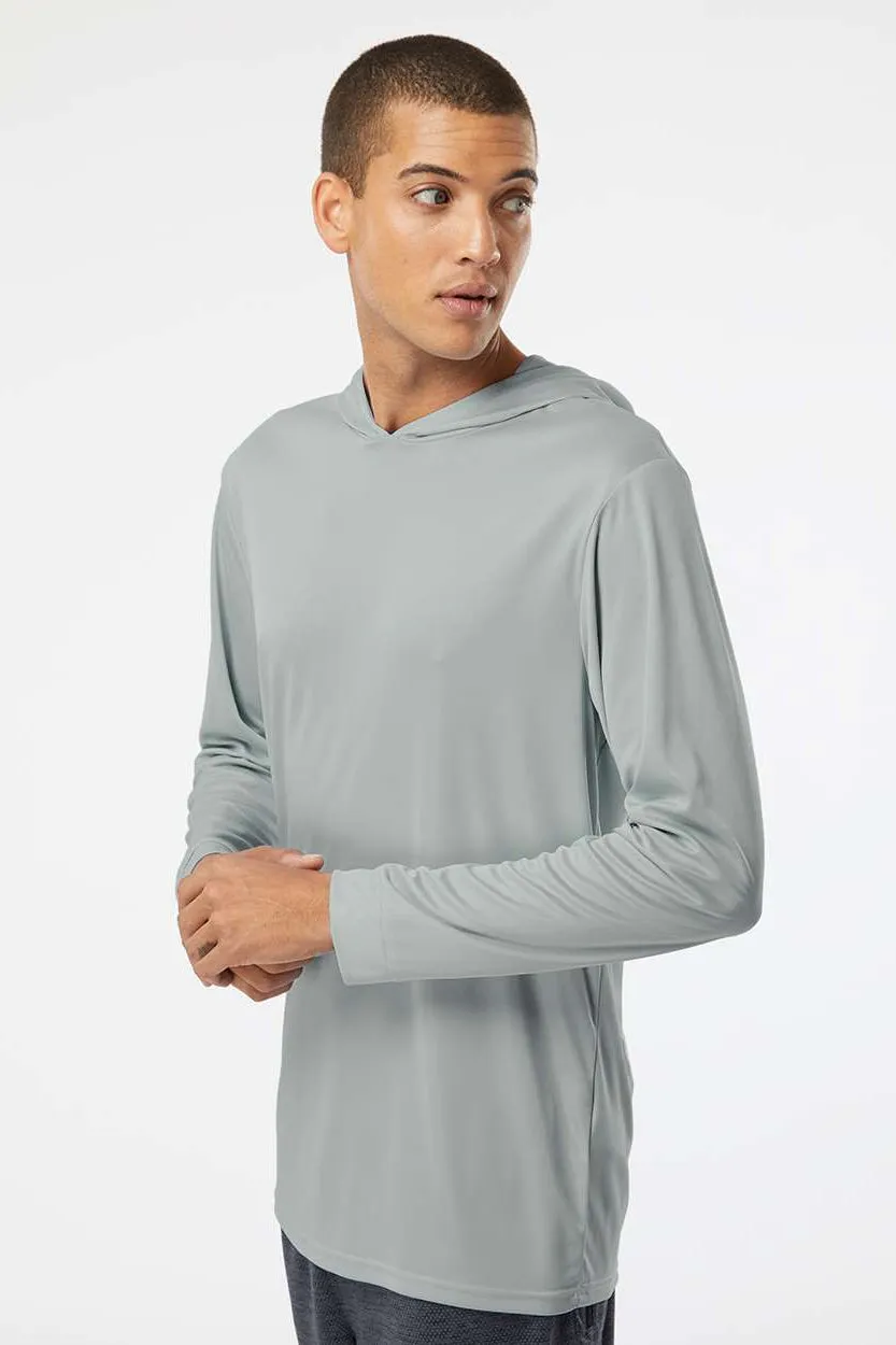 Paragon Mens Bahama Performance Moisture Wicking Long Sleeve Hooded T-Shirt Hoodie - Medium Grey