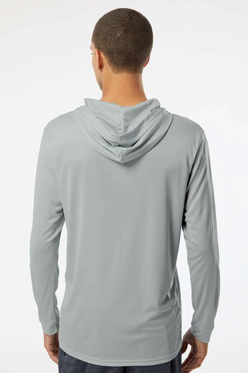 Paragon Mens Bahama Performance Moisture Wicking Long Sleeve Hooded T-Shirt Hoodie - Medium Grey