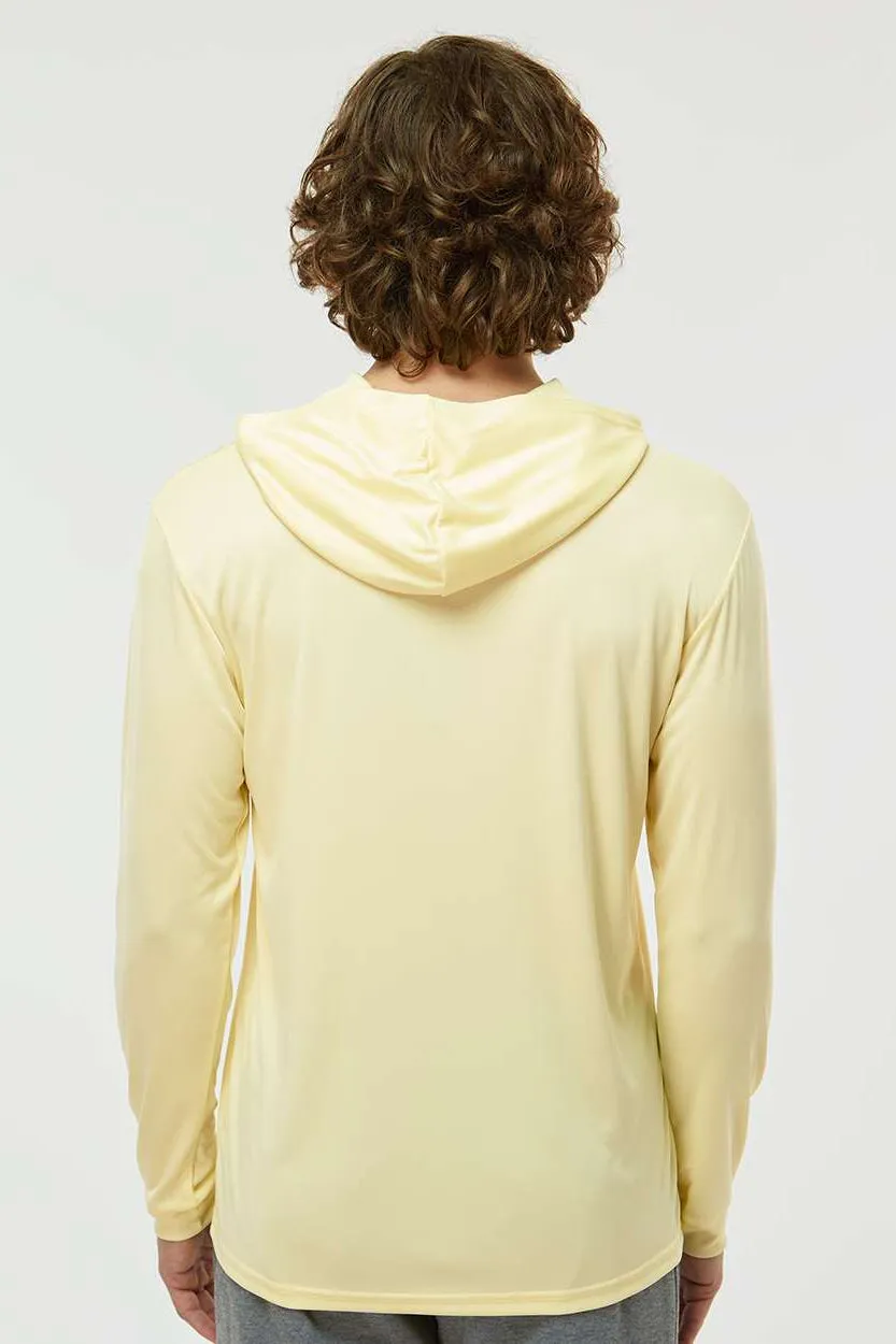 Paragon Mens Bahama Performance Moisture Wicking Long Sleeve Hooded T-Shirt Hoodie - Pale Yellow