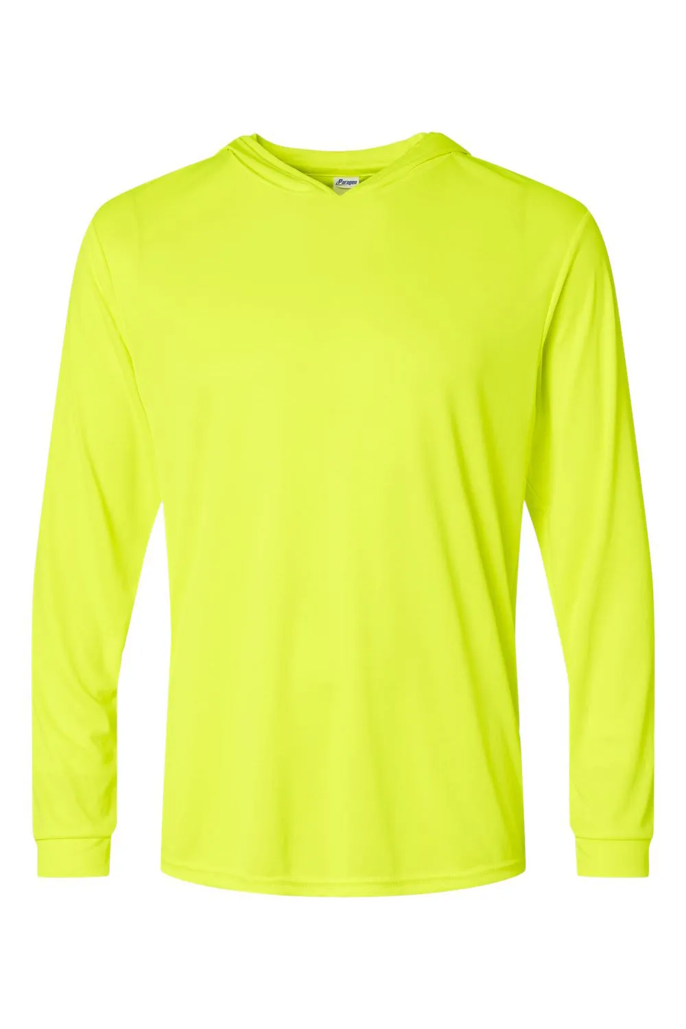 Paragon Mens Bahama Performance Moisture Wicking Long Sleeve Hooded T-Shirt Hoodie - Safety Green