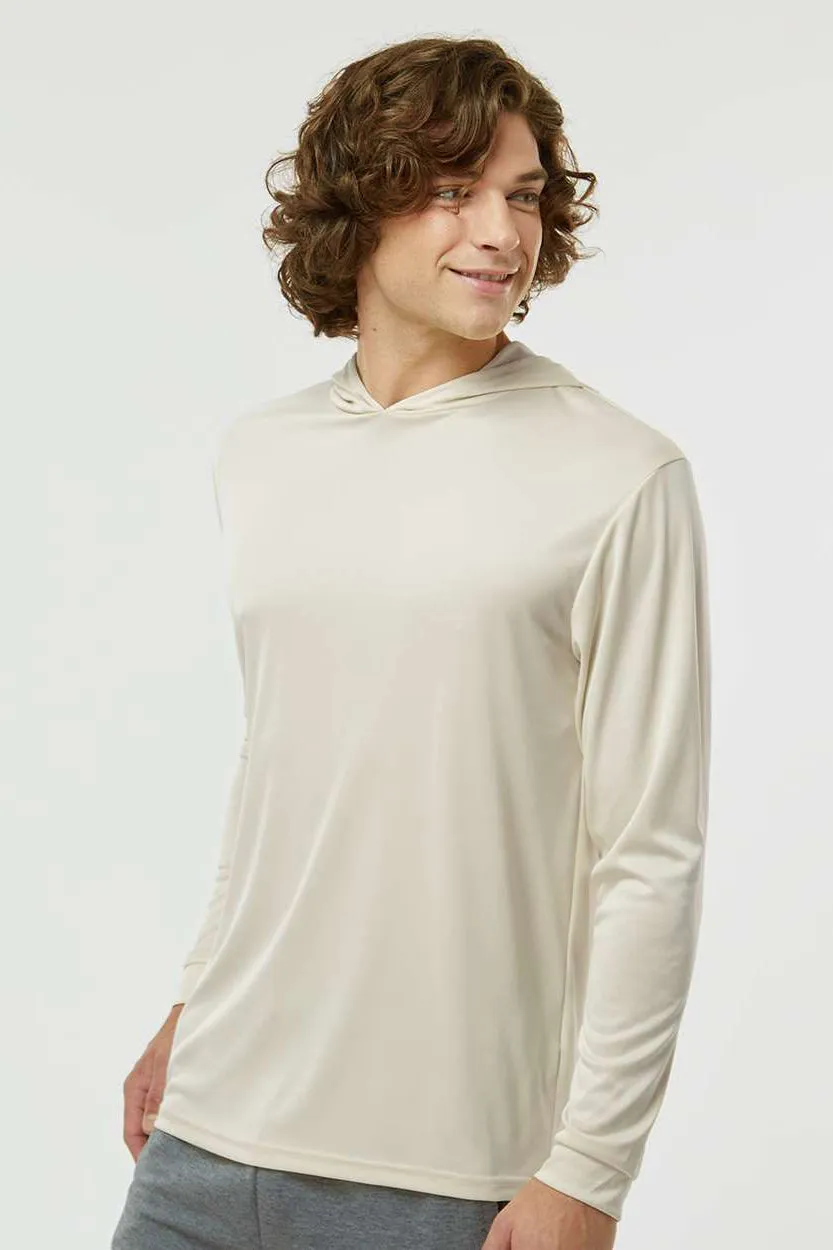 Paragon Mens Bahama Performance Moisture Wicking Long Sleeve Hooded T-Shirt Hoodie - Sand