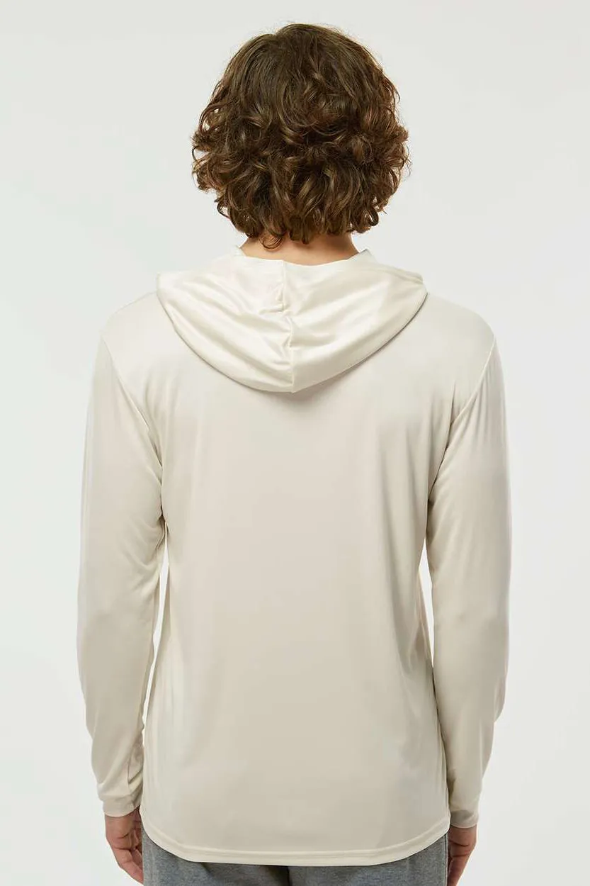 Paragon Mens Bahama Performance Moisture Wicking Long Sleeve Hooded T-Shirt Hoodie - Sand