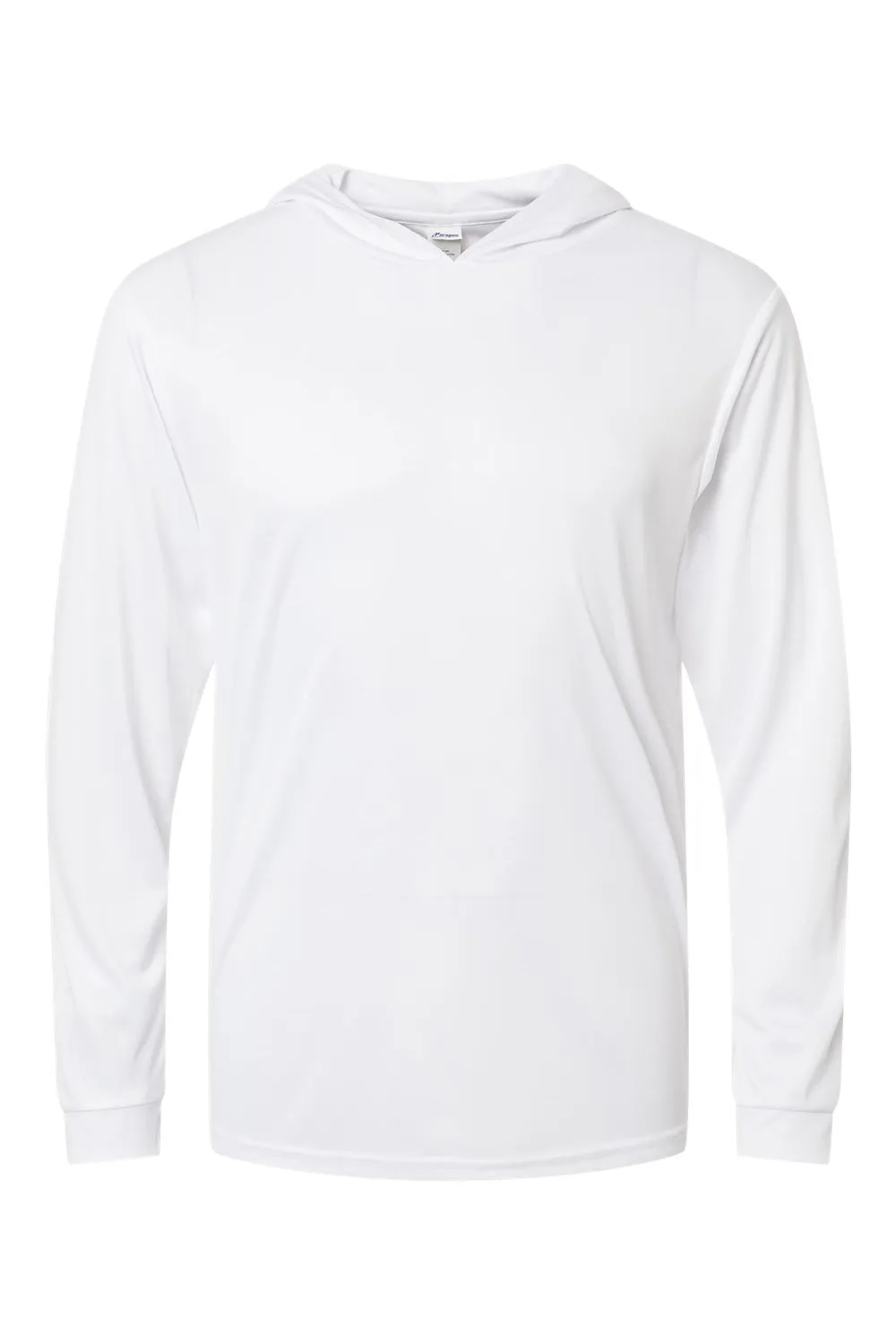 Paragon Mens Bahama Performance Moisture Wicking Long Sleeve Hooded T-Shirt Hoodie - White
