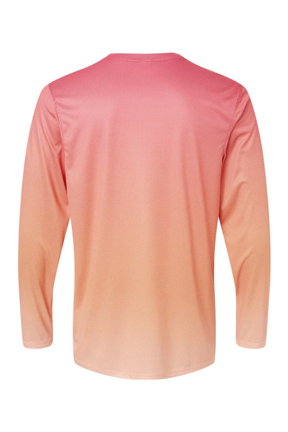 Paragon Mens Barbados Performance Moisture Wicking Pin Dot Long Sleeve Crewneck T-Shirt - Red/Light Orange