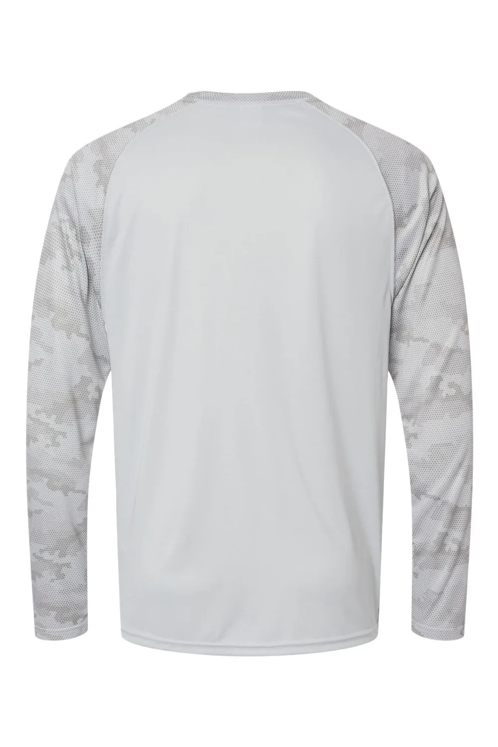 Paragon Mens Cayman Performance Moisture Wicking Camo Colorblock Long Sleeve Crewneck T-Shirt - Aluminum Grey