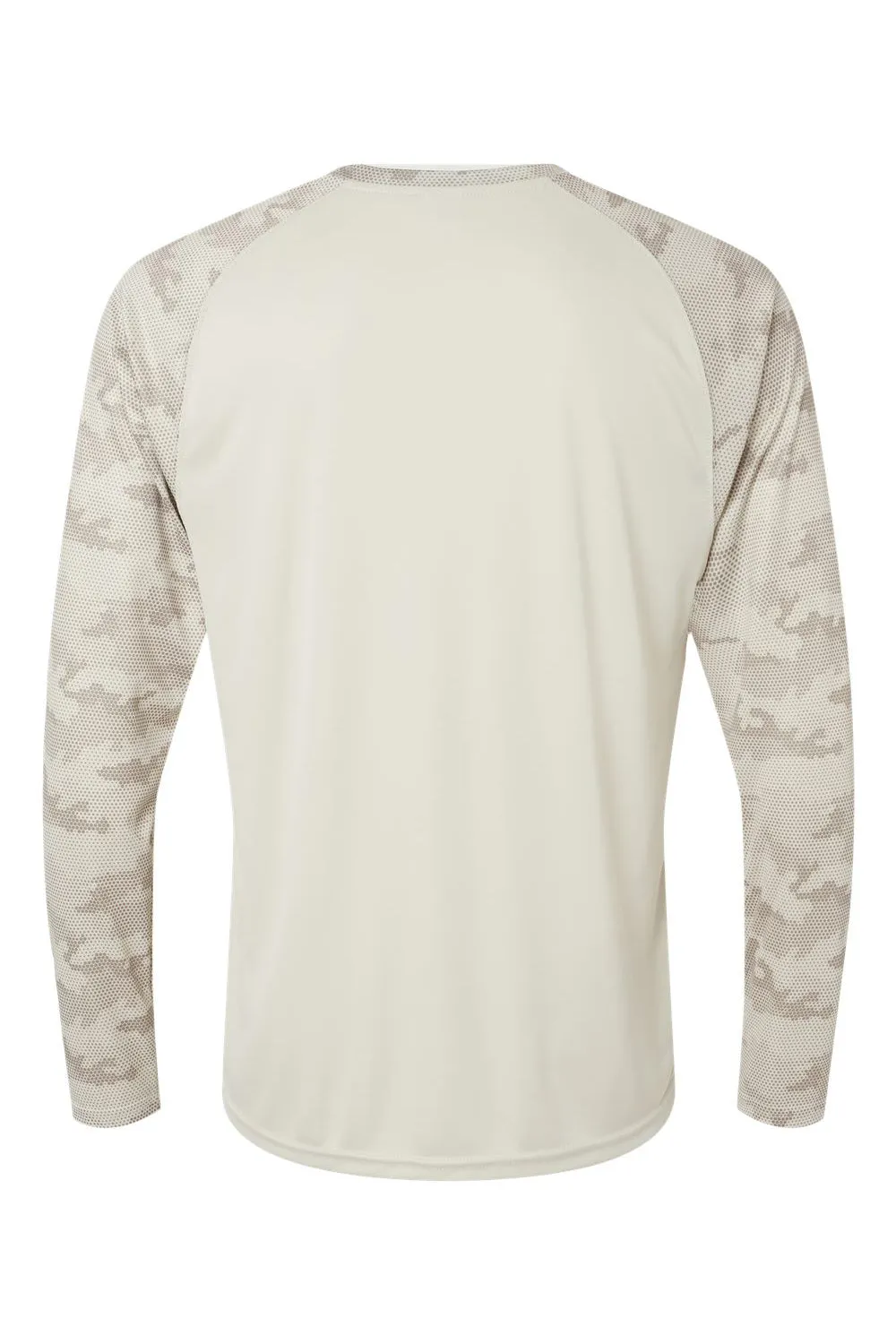 Paragon Mens Cayman Performance Moisture Wicking Camo Colorblock Long Sleeve Crewneck T-Shirt - Sand