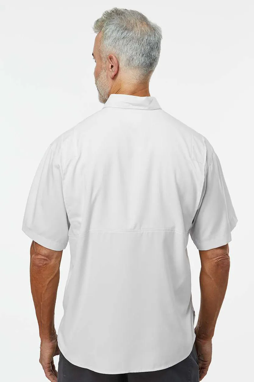 Paragon Mens Hatteras Performance Moisture Wicking Short Sleeve Button Down Shirt w/ Double Pockets - Aluminum Grey