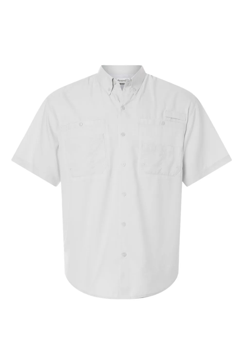 Paragon Mens Hatteras Performance Moisture Wicking Short Sleeve Button Down Shirt w/ Double Pockets - Aluminum Grey