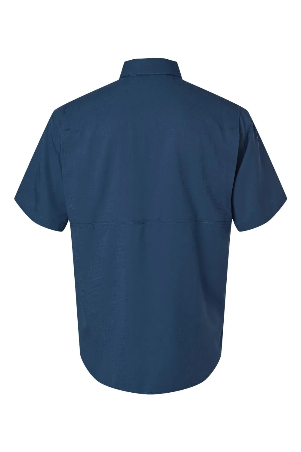 Paragon Mens Hatteras Performance Moisture Wicking Short Sleeve Button Down Shirt w/ Double Pockets - Navy Blue