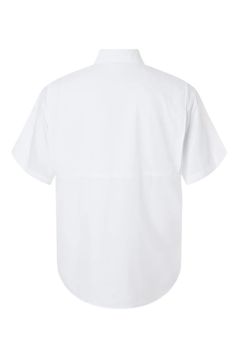 Paragon Mens Hatteras Performance Moisture Wicking Short Sleeve Button Down Shirt w/ Double Pockets - White