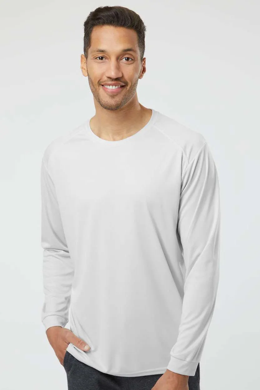 Paragon Mens Islander Performance Moisture Wicking Long Sleeve Crewneck T-Shirt - Aluminum Grey