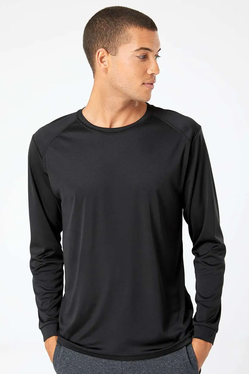 Paragon Mens Islander Performance Moisture Wicking Long Sleeve Crewneck T-Shirt - Black