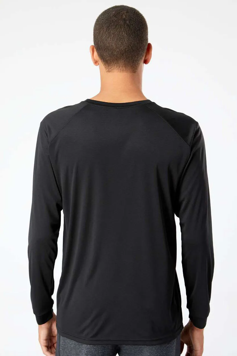 Paragon Mens Islander Performance Moisture Wicking Long Sleeve Crewneck T-Shirt - Black