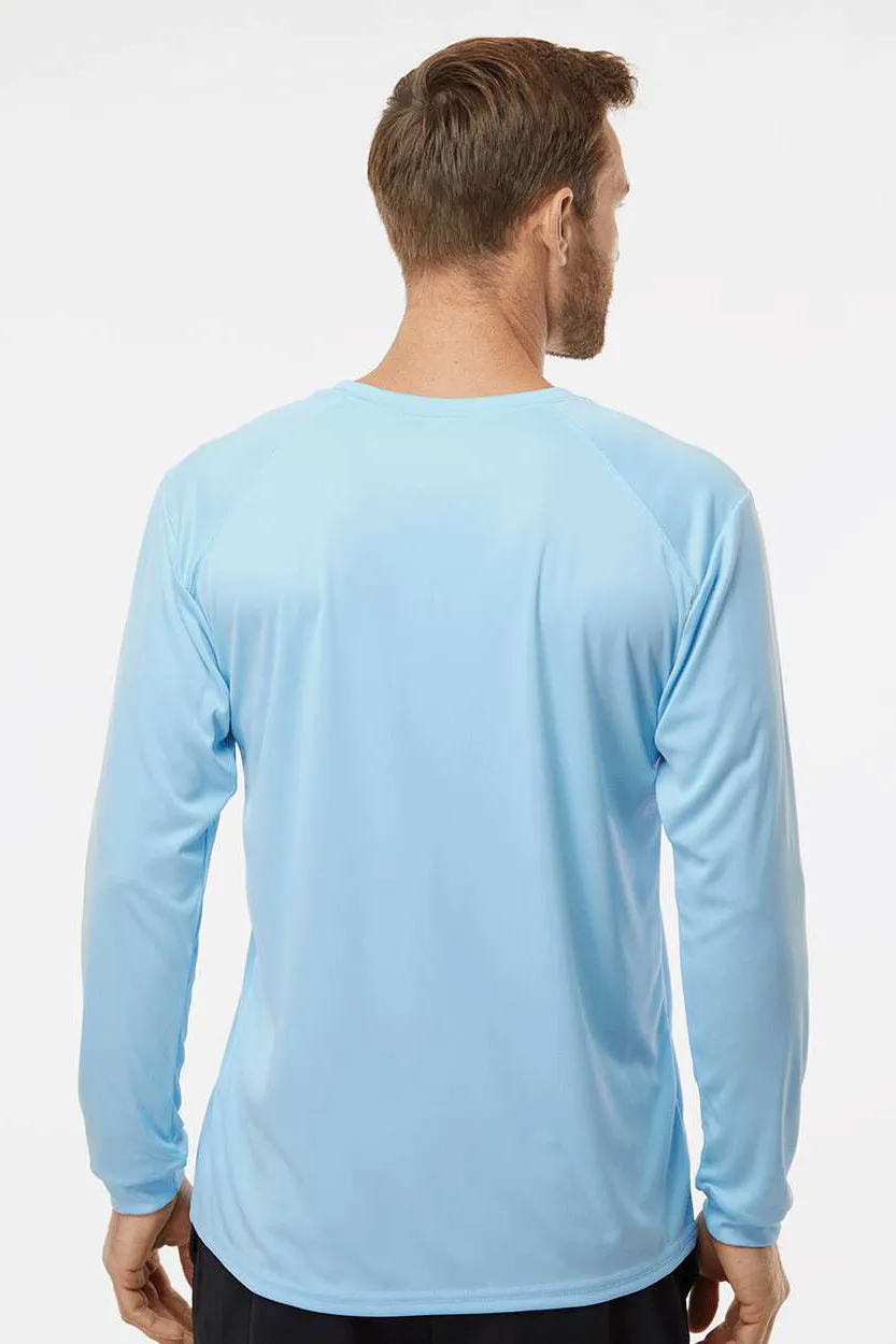 Paragon Mens Islander Performance Moisture Wicking Long Sleeve Crewneck T-Shirt - Blue Mist