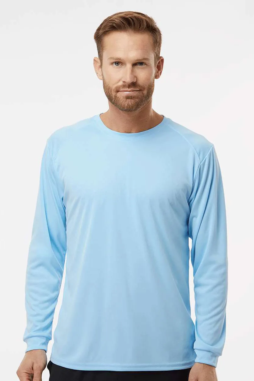 Paragon Mens Islander Performance Moisture Wicking Long Sleeve Crewneck T-Shirt - Blue Mist