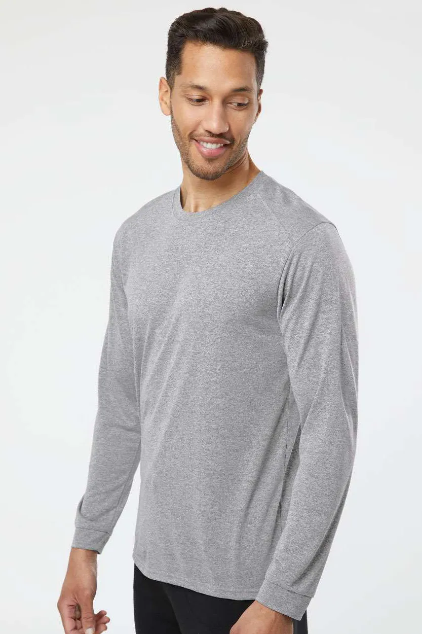 Paragon Mens Islander Performance Moisture Wicking Long Sleeve Crewneck T-Shirt - Heather Grey
