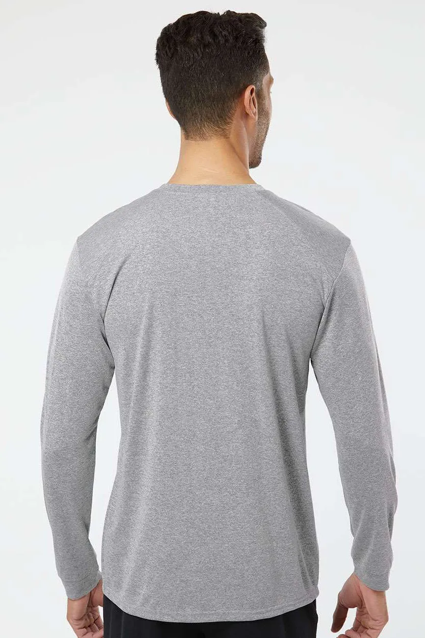 Paragon Mens Islander Performance Moisture Wicking Long Sleeve Crewneck T-Shirt - Heather Grey