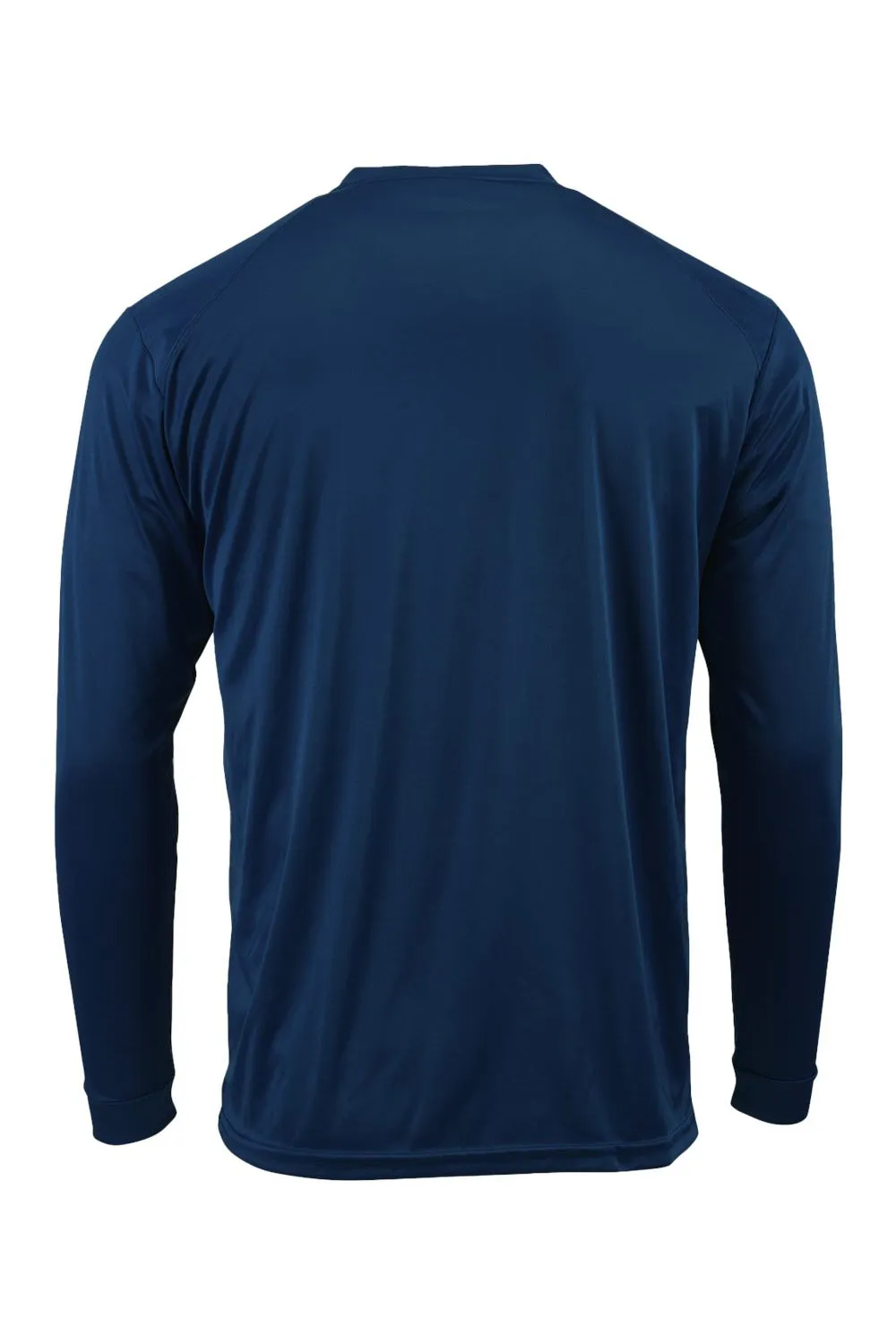 Paragon Mens Islander Performance Moisture Wicking Long Sleeve Crewneck T-Shirt - Navy Blue